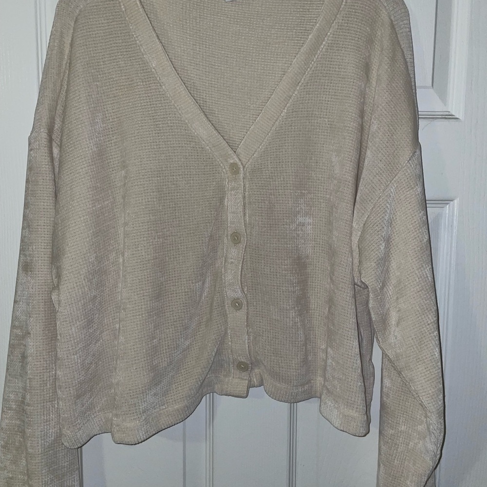 Old Navy Beige Button-Up Cardigan